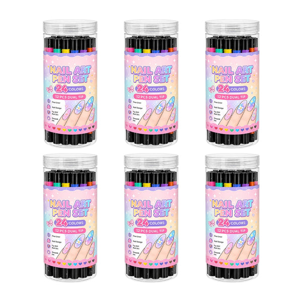 🎉 2026 Sale — Over 25,000 Sold!💅 24‑Colors Dual‑Ended Nail Art Pens‑DIY Manicure Drawing Set 🎨