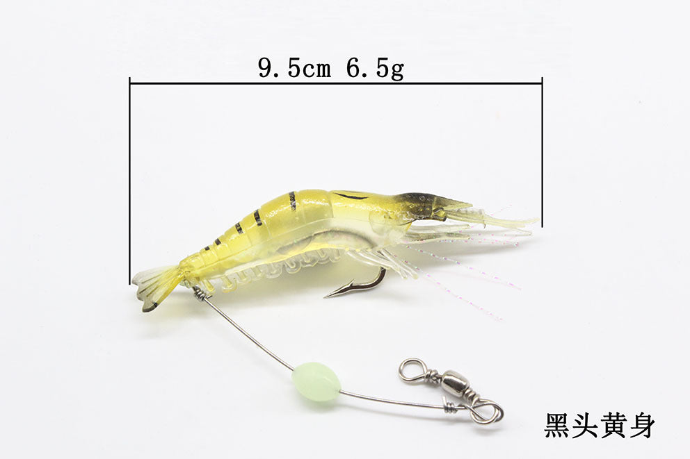 Luminous Shrimp Lure Kit with Hook, Realistic Soft Fishing Bait for Saltwater & Freshwater, 9cm 6g Simulation Shrimp Lures for Bass, Trout, Redfish, Snook