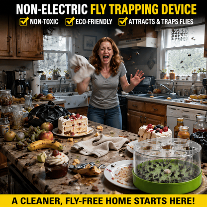 ♻️ Reusable fly trap—no electricity, no poison! 🏠 Safe to use in the kitchen and around children and pets.