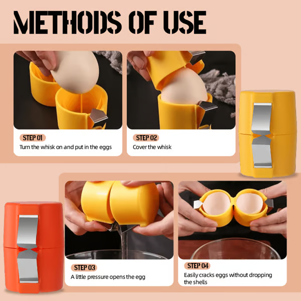 🔥🔥Limited-time 😮‍💨 Buy 1 Get 1 Free ！！！🍳 Quick Egg Cracker Tool – Open Hundreds Of Eggs Faster & Cleaner 🔥