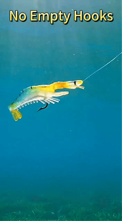 Luminous Shrimp Lure Kit with Hook, Realistic Soft Fishing Bait for Saltwater & Freshwater, 9cm 6g Simulation Shrimp Lures for Bass, Trout, Redfish, Snook