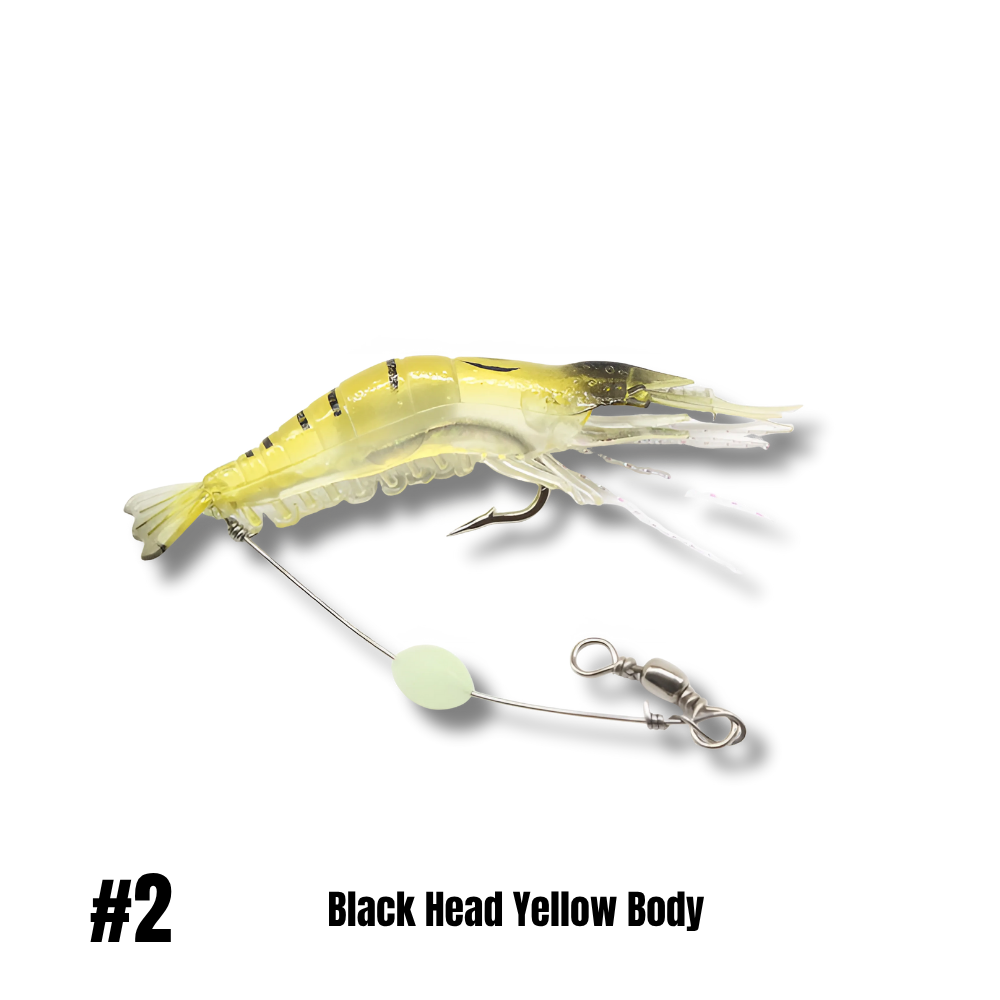 Luminous Shrimp Lure Kit with Hook, Realistic Soft Fishing Bait for Saltwater & Freshwater, 9cm 6g Simulation Shrimp Lures for Bass, Trout, Redfish, Snook