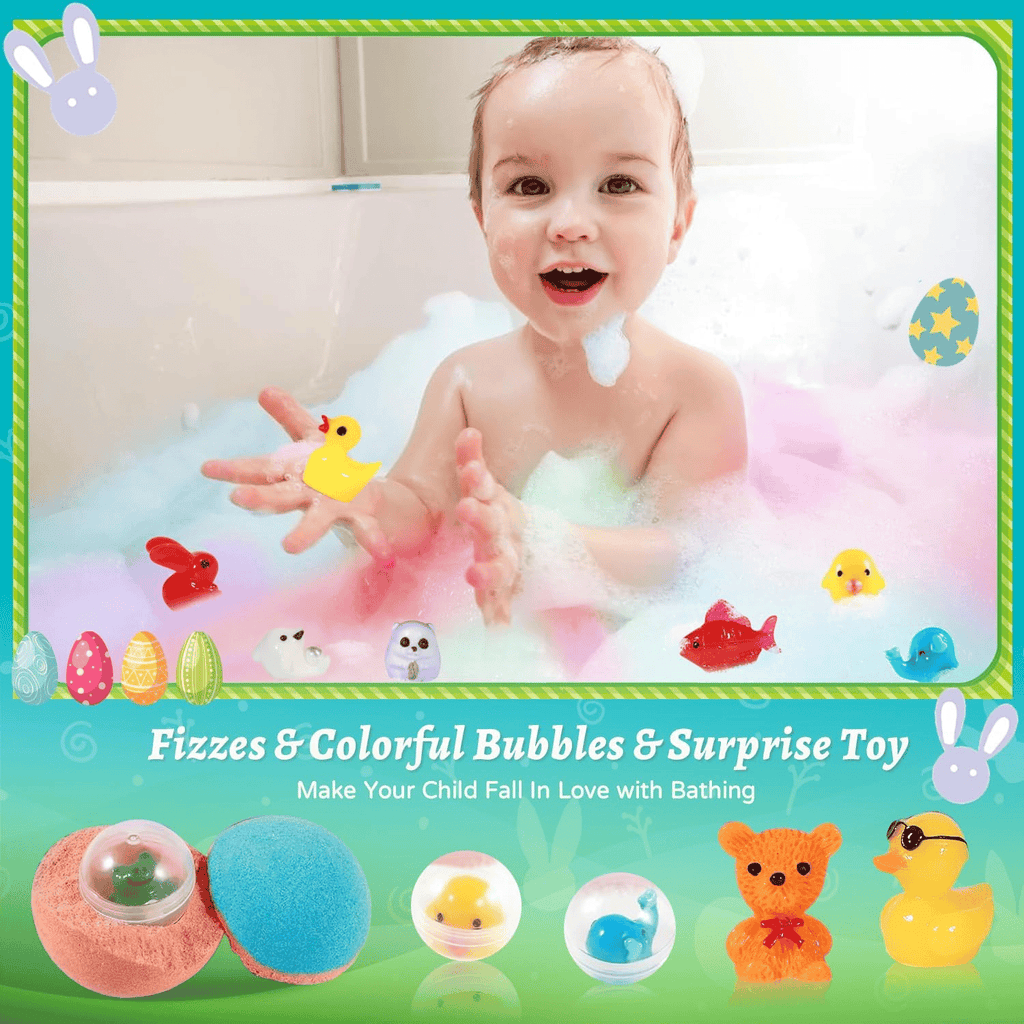 HOT SALE🔥🛁 Natural Bath Bombs for Kids with Mega Bubbles & Surprise Inside 🥚✨12 pcs[1 Box]