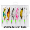 Luminous Shrimp Lure Kit with Hook, Realistic Soft Fishing Bait for Saltwater & Freshwater, 9cm 6g Simulation Shrimp Lures for Bass, Trout, Redfish, Snook