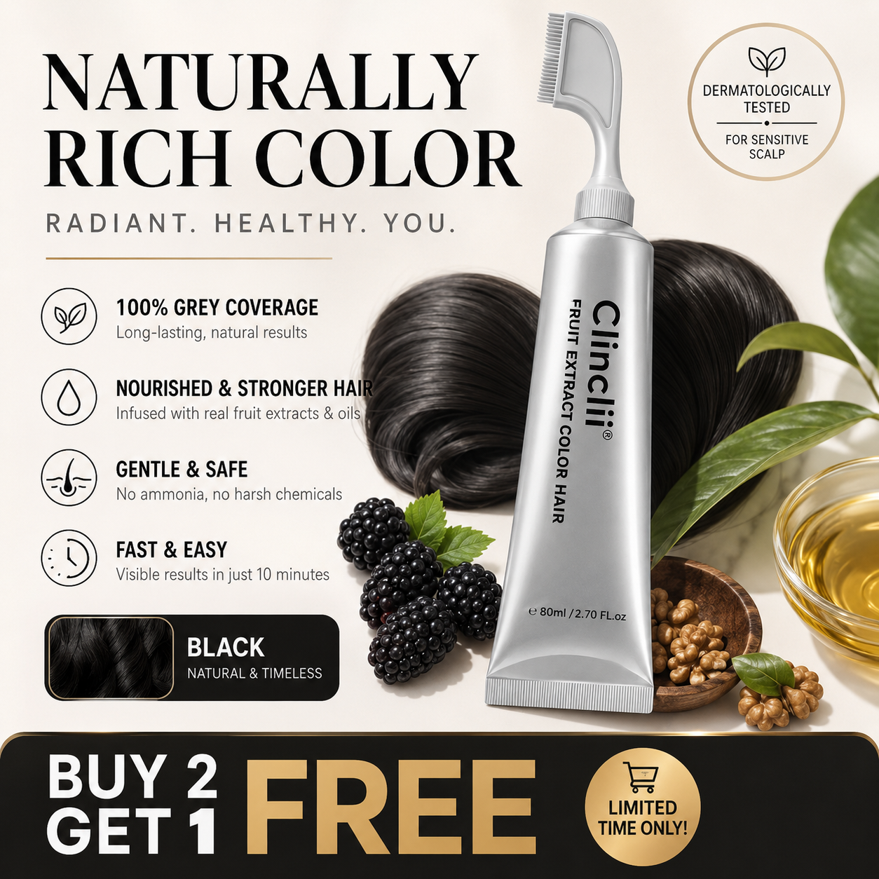 📢📢BUY 2 GET 1 FREE !! ⏰Vibrant, Long-Lasting Hair Color (With ZERO Damage!) ✨