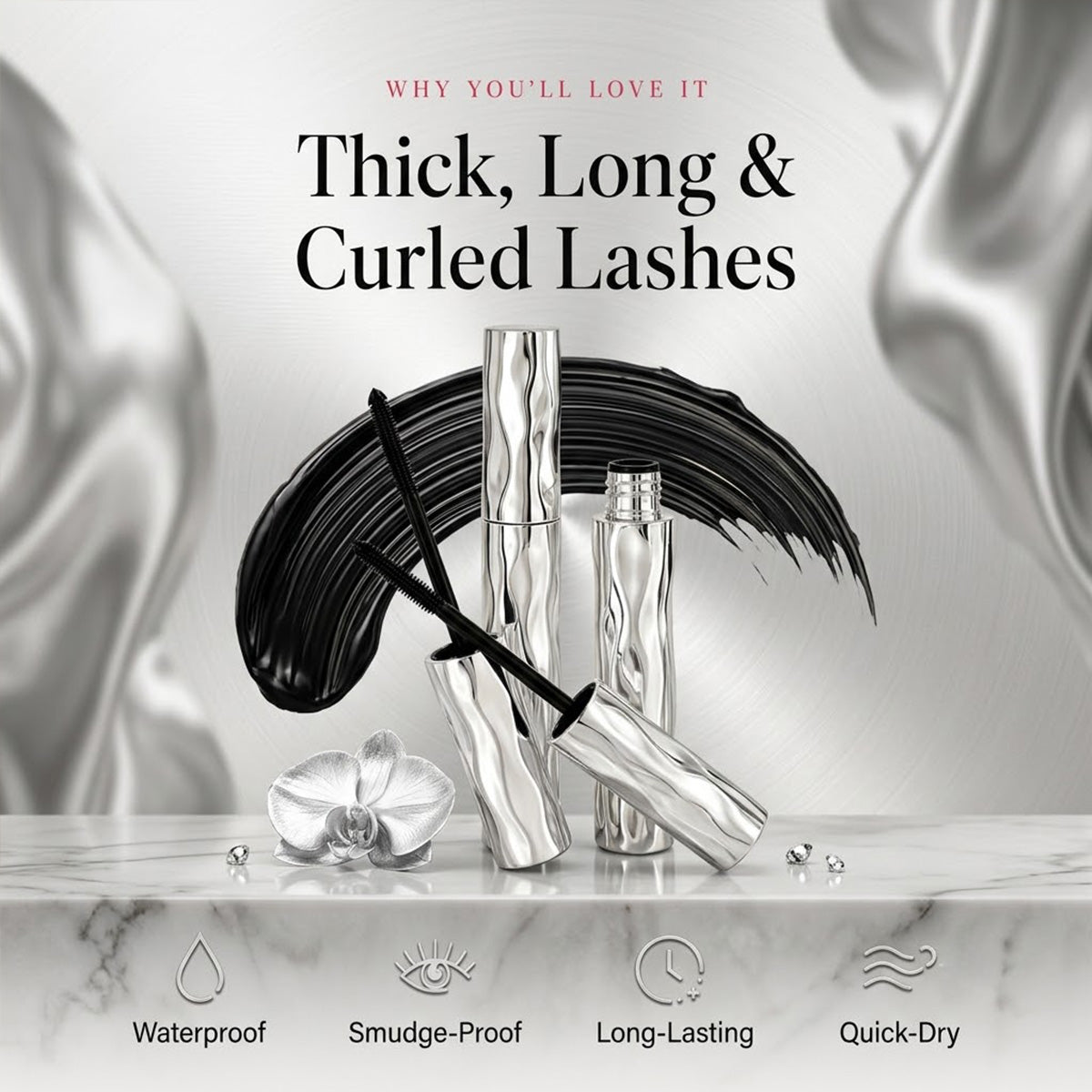 Buy 1 Get 1 FREE 💖 Waterproof Mascara for Longer-Looking, Curled Lashes