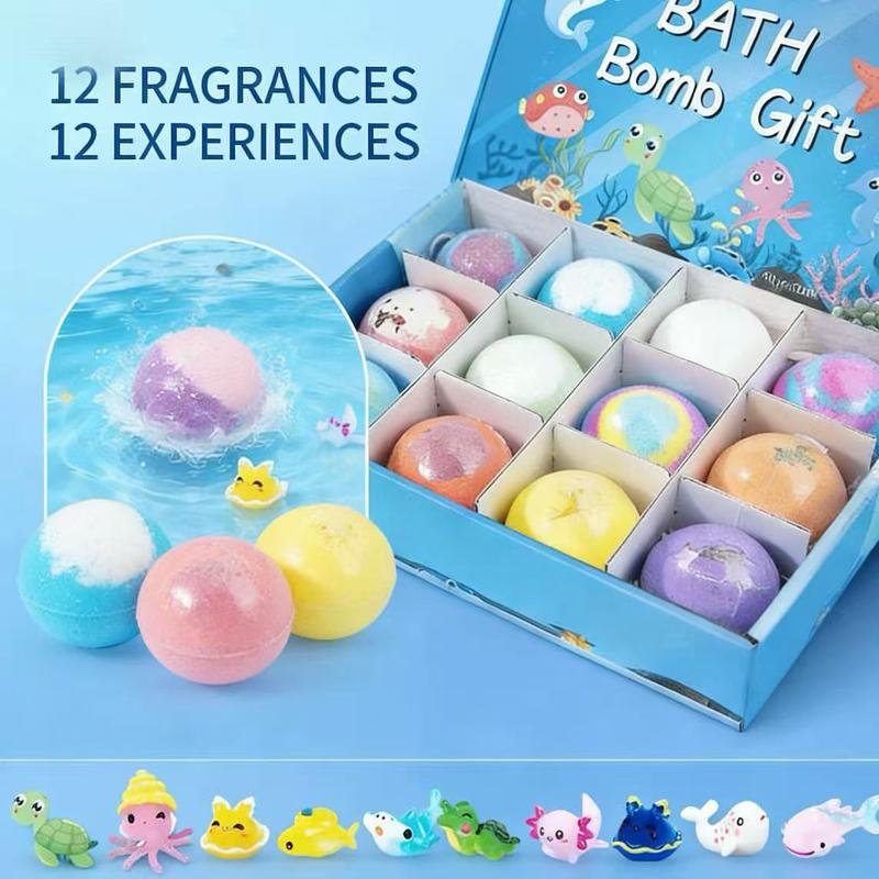 HOT SALE🔥🛁 Natural Bath Bombs for Kids with Mega Bubbles & Surprise Inside 🥚✨12 pcs[1 Box]