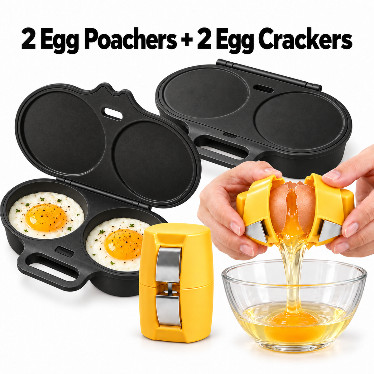 🎁 BUY 1 GET 1 FREE! Microwave Egg Poacher – 2 Eggs in Minutes, No Pan & Easy Cleanup 🍳⚡