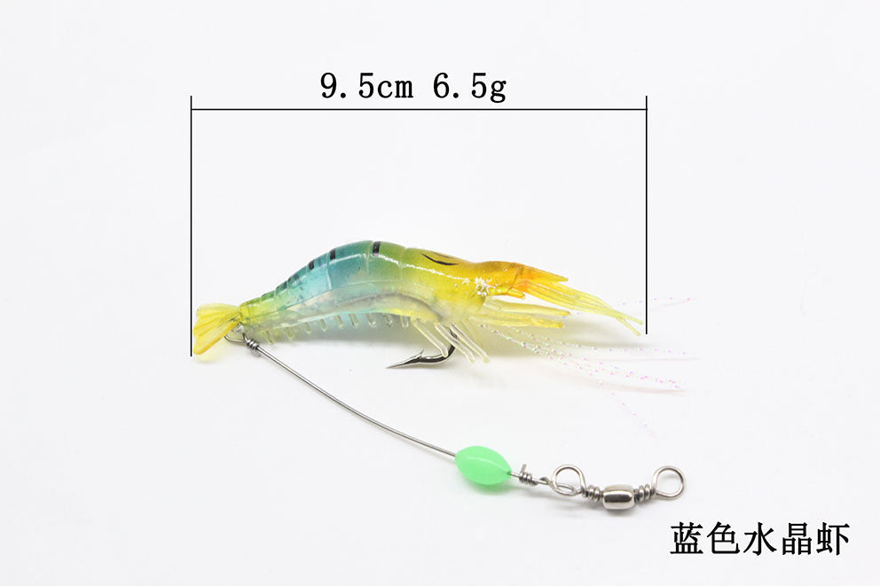 Luminous Shrimp Lure Kit with Hook, Realistic Soft Fishing Bait for Saltwater & Freshwater, 9cm 6g Simulation Shrimp Lures for Bass, Trout, Redfish, Snook
