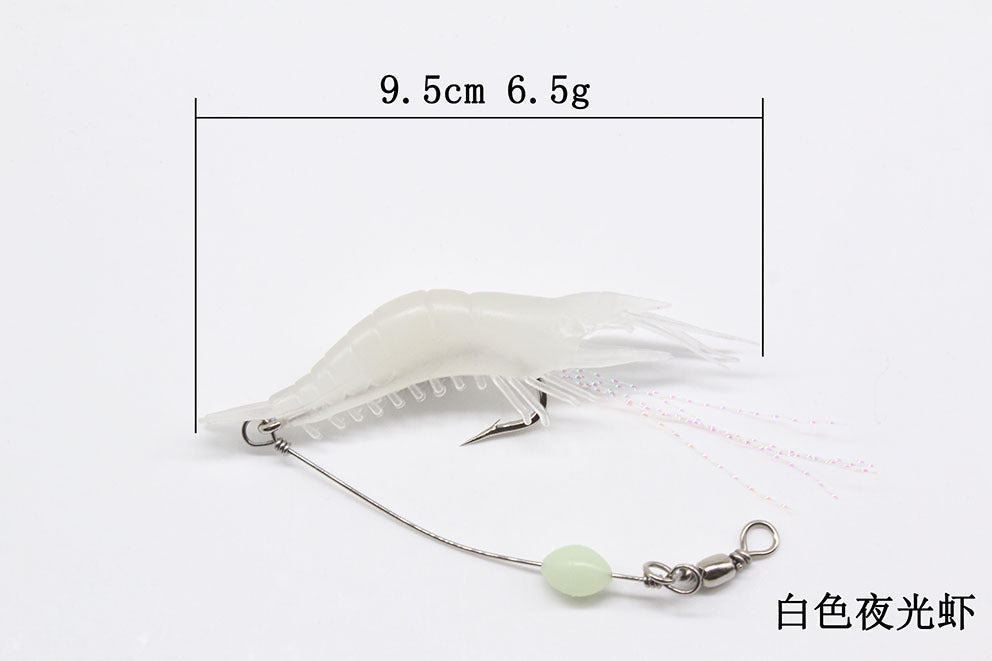 Luminous Shrimp Lure Kit with Hook, Realistic Soft Fishing Bait for Saltwater & Freshwater, 9cm 6g Simulation Shrimp Lures for Bass, Trout, Redfish, Snook