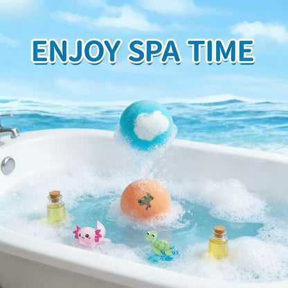 HOT SALE🔥🛁 Natural Bath Bombs for Kids with Mega Bubbles & Surprise Inside 🥚✨12 pcs[1 Box]