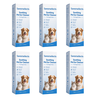 Savorselects™ Soothing Pet Ear Cleaner for Dogs & Cats – Gentle Wax, Dirt & Odor Removal
