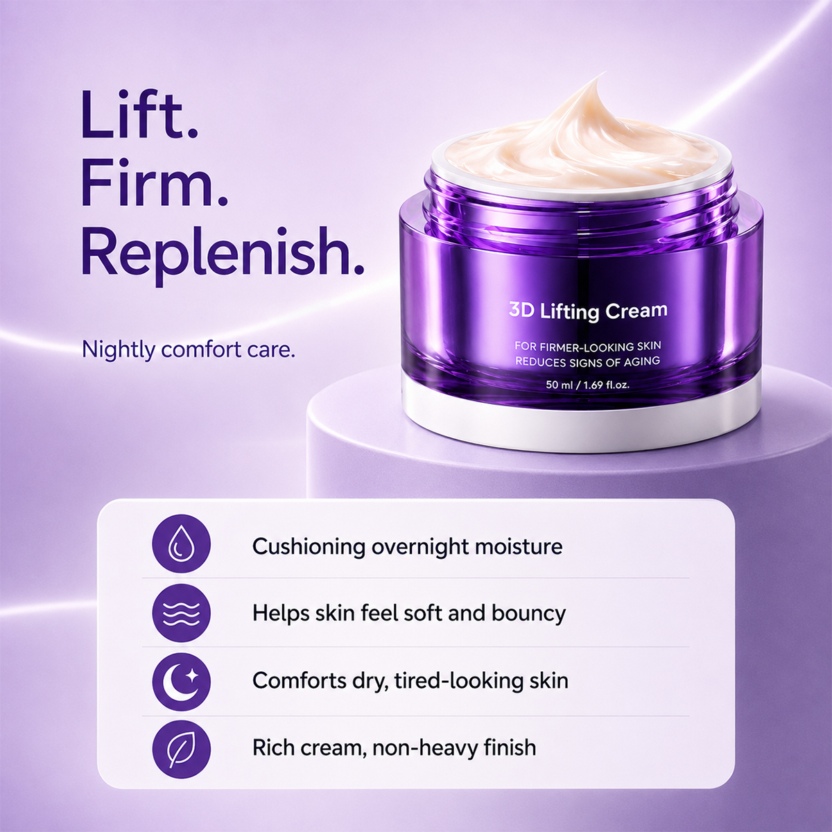 3D Lifting Cream 1.7 fl oz | Advanced Korean Facial Night Cream