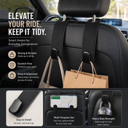 2‐Pack Car Purse Hook, Purse Hook for Car Seats Headrest, Car Seat Hooks 🚗