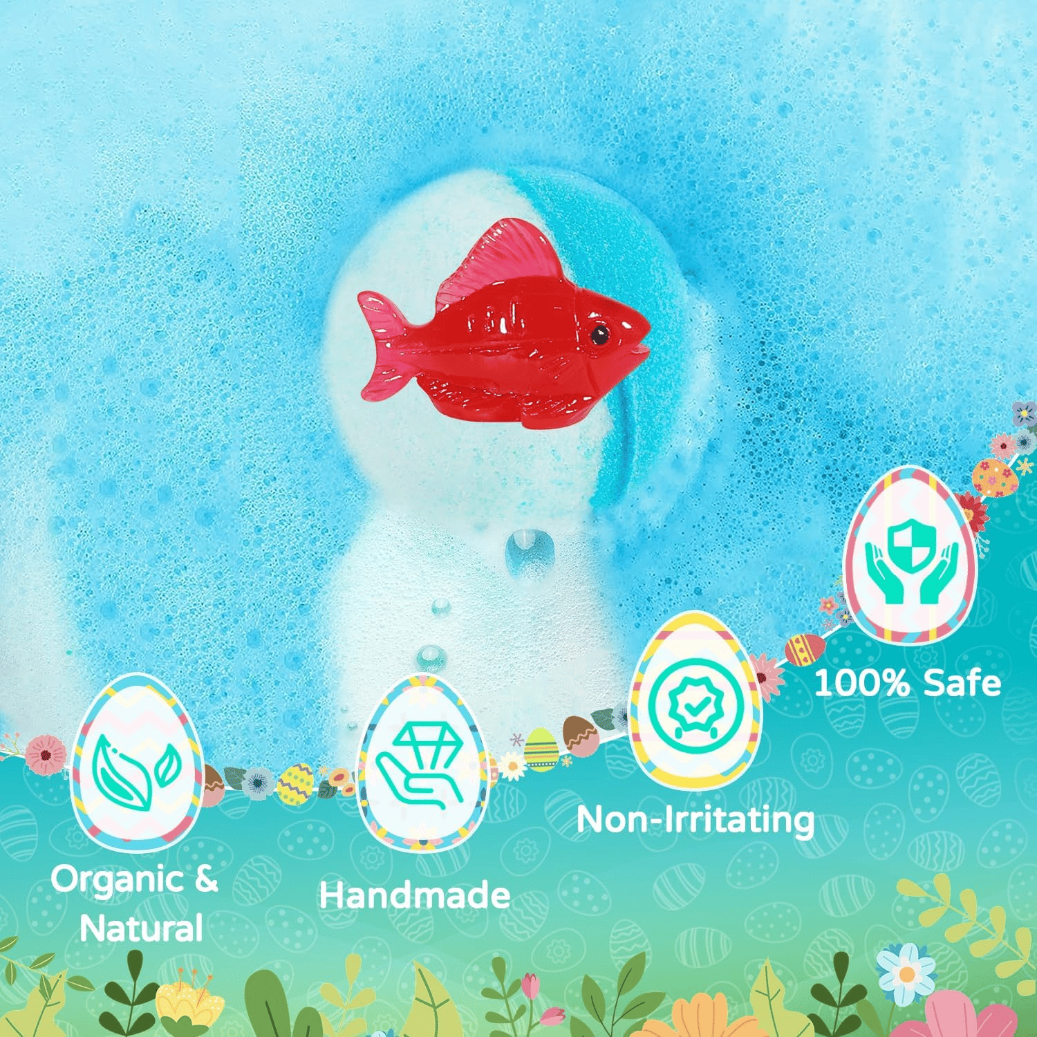 HOT SALE🔥🛁 Natural Bath Bombs for Kids with Mega Bubbles & Surprise Inside 🥚✨12 pcs[1 Box]