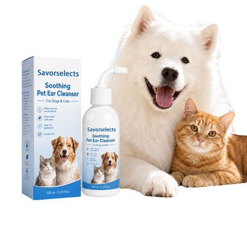 Savorselects™ Soothing Pet Ear Cleaner for Dogs & Cats – Gentle Wax, Dirt & Odor Removal