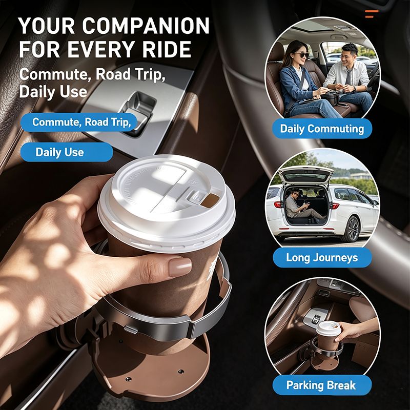 Universal Foldable Car Cup Holder with Hook, Space-Saving Vehicle Drink Holder for Bottles 🚗