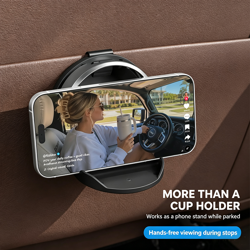 Universal Foldable Car Cup Holder with Hook, Space-Saving Vehicle Drink Holder for Bottles 🚗