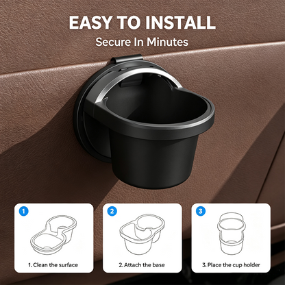 Universal Foldable Car Cup Holder with Hook, Space-Saving Vehicle Drink Holder for Bottles 🚗