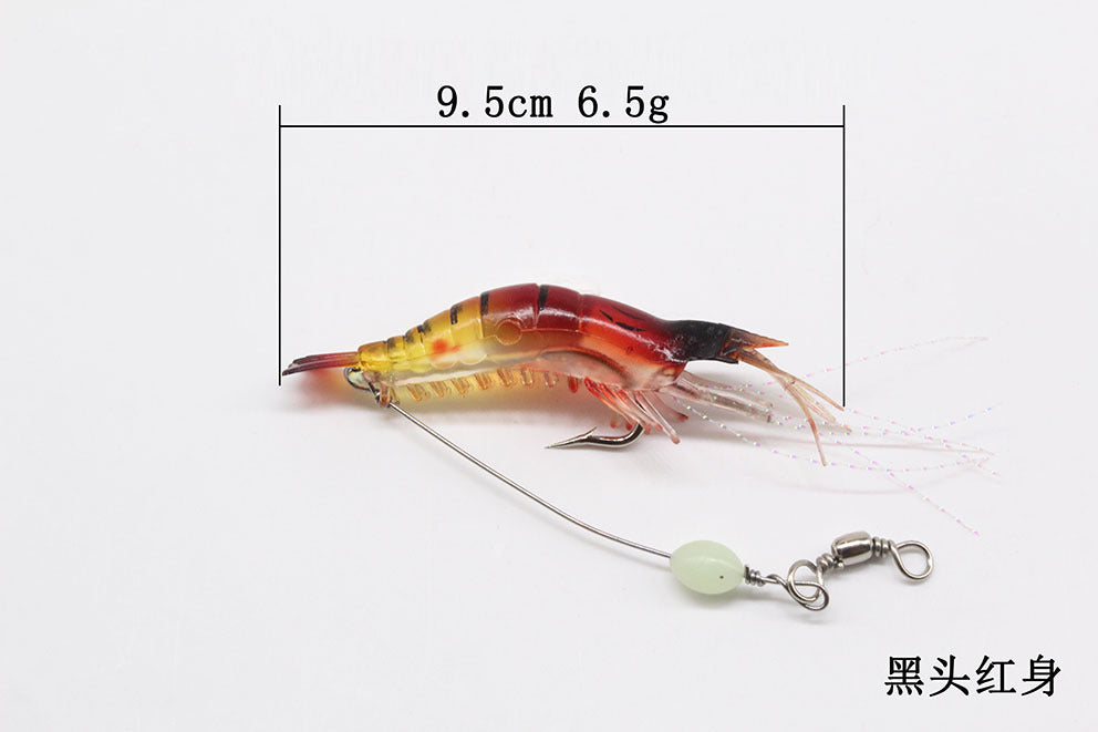 Luminous Shrimp Lure Kit with Hook, Realistic Soft Fishing Bait for Saltwater & Freshwater, 9cm 6g Simulation Shrimp Lures for Bass, Trout, Redfish, Snook