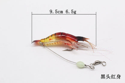 Luminous Shrimp Lure Kit with Hook, Realistic Soft Fishing Bait for Saltwater & Freshwater, 9cm 6g Simulation Shrimp Lures for Bass, Trout, Redfish, Snook