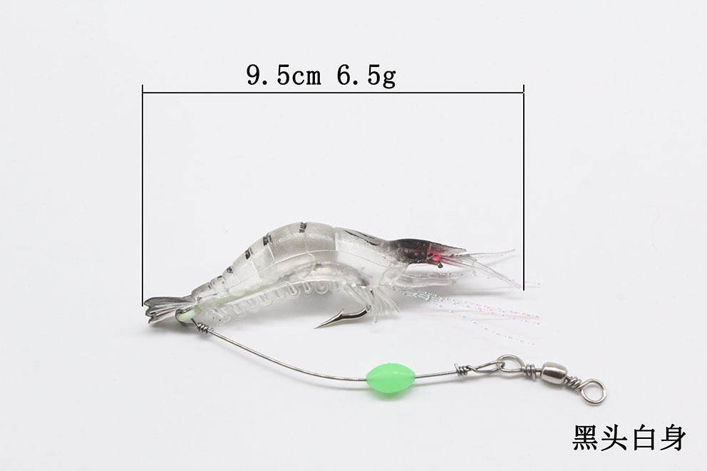 Luminous Shrimp Lure Kit with Hook, Realistic Soft Fishing Bait for Saltwater & Freshwater, 9cm 6g Simulation Shrimp Lures for Bass, Trout, Redfish, Snook