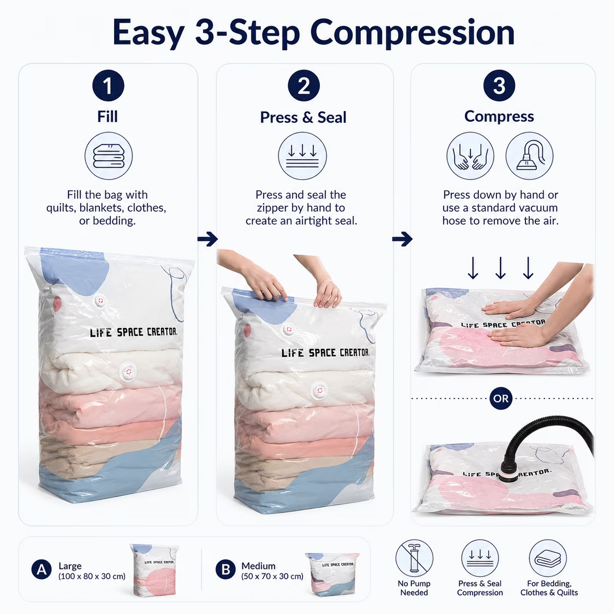 🔥No-Pump Vacuum Storage Bags