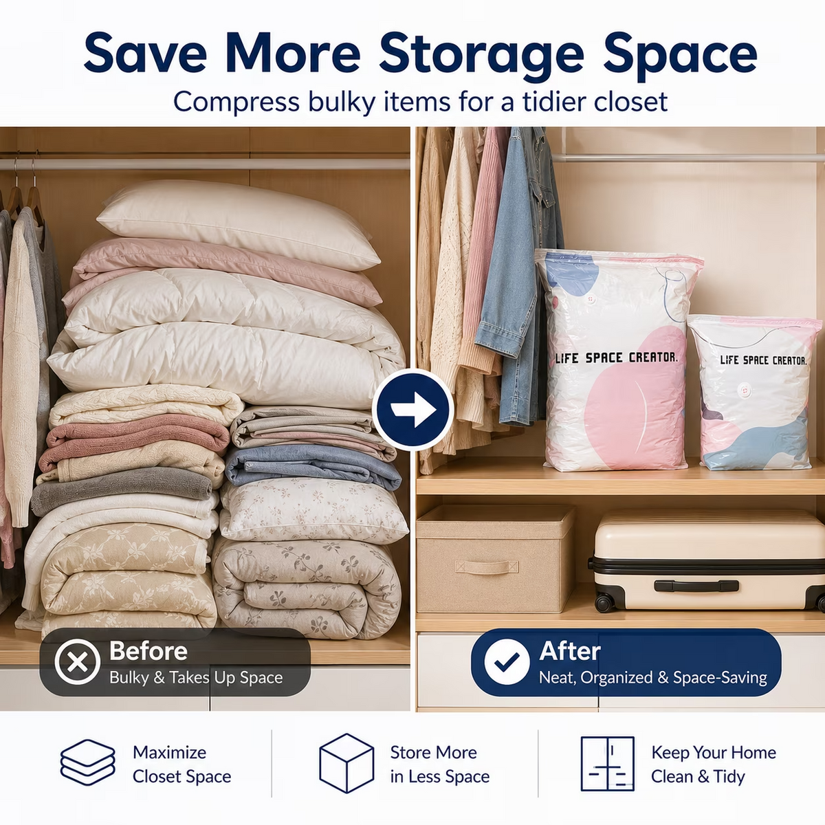 🔥No-Pump Vacuum Storage Bags