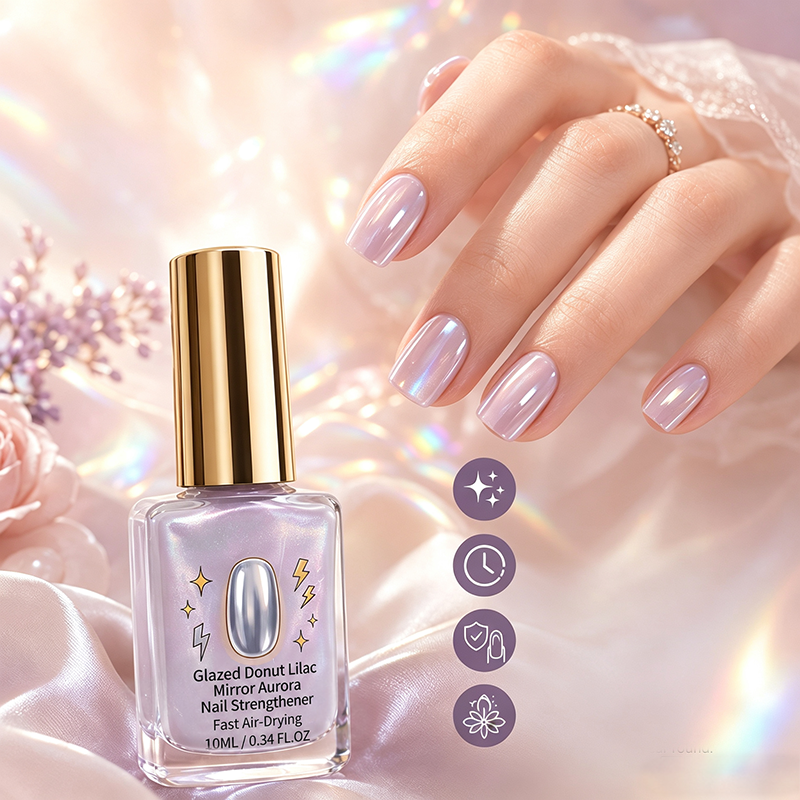 🔥Last Day Buy 1 Get 1 Free 🔥💜✨Lilac Glossy Mirror Nail Strengthener
