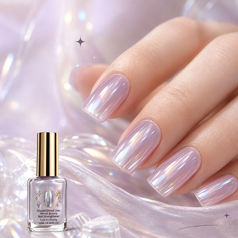 🔥Last Day Buy 1 Get 1 Free 🔥💜✨Lilac Glossy Mirror Nail Strengthener